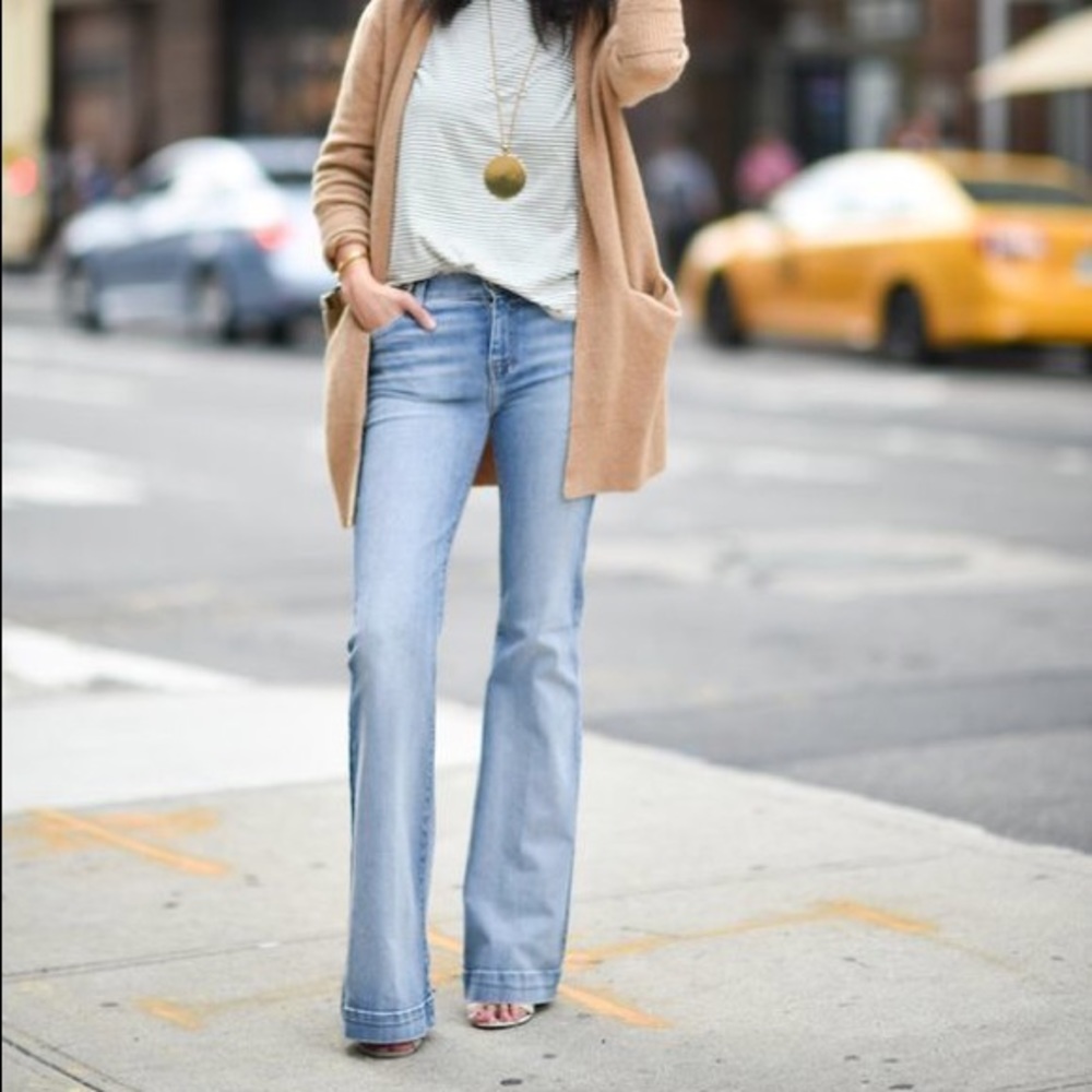 Flared denim jeans